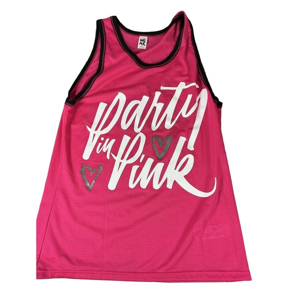 Zumba Fitness Tops - Zumba Party in Pink A0P00357 Tank Top L Berry Mesh Glitter Heart Activewear